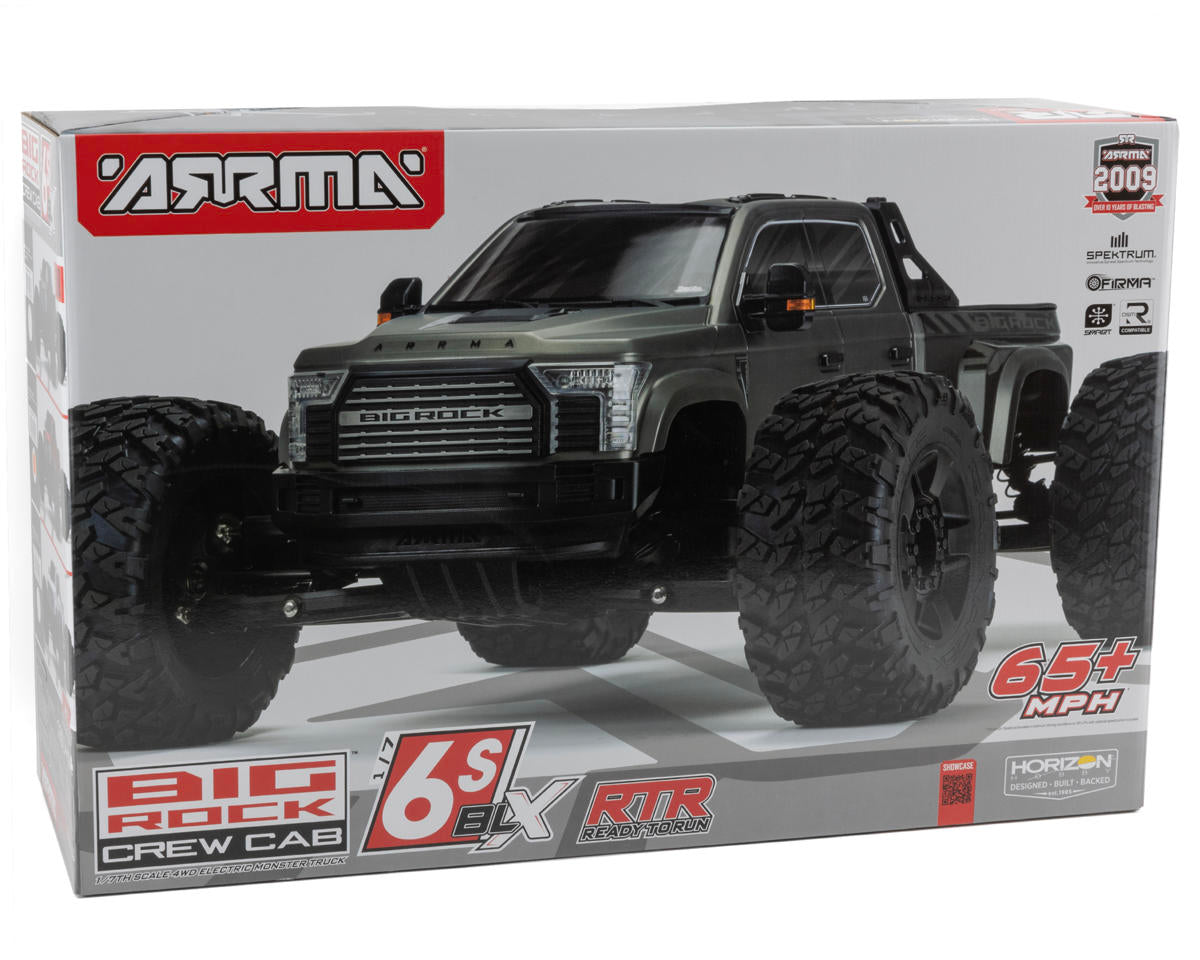 Arrma Big Rock 6S BLX 1/7 RTR 4WD Electric Brushless Monster Truck (Gunmetal) με ραδιόφωνο SLT3 2,4 GHz