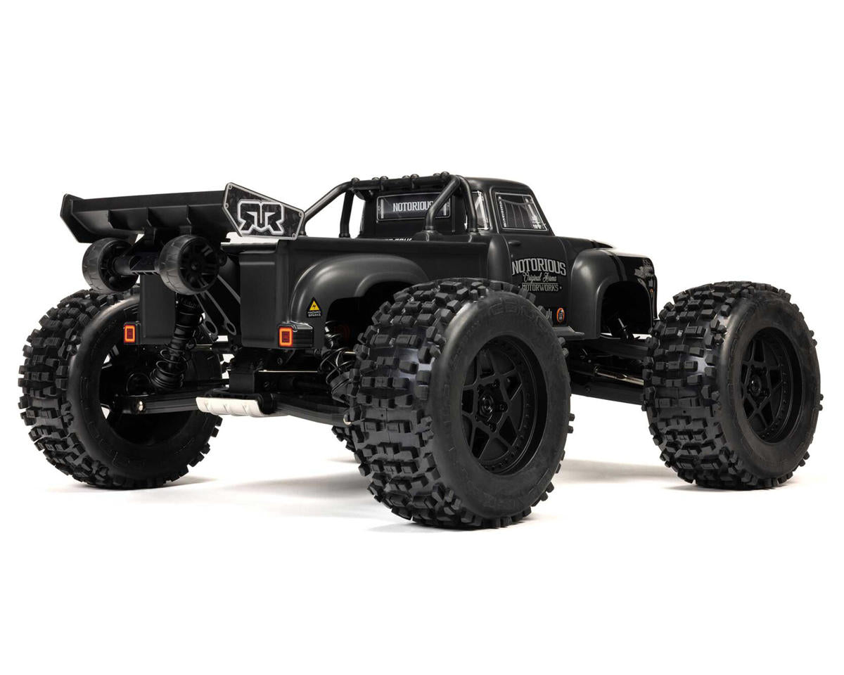 Arrma Notorious 6S BLX Brushless RTR 1/8 Monster Stunt Truck (Black) (V6) w/SLT3 2.4GHz Radio
