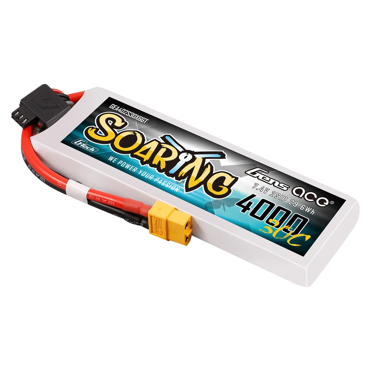 Gens ace Soaring Series 4000mAh 7.4V 2S 30C LiPo Battery – XT60 | G-Tech