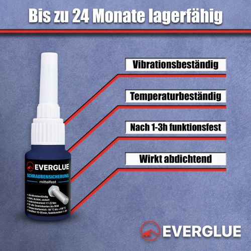 Everglue Threadlocker Anaerobic Medium Strength 10g Dosing Bottle