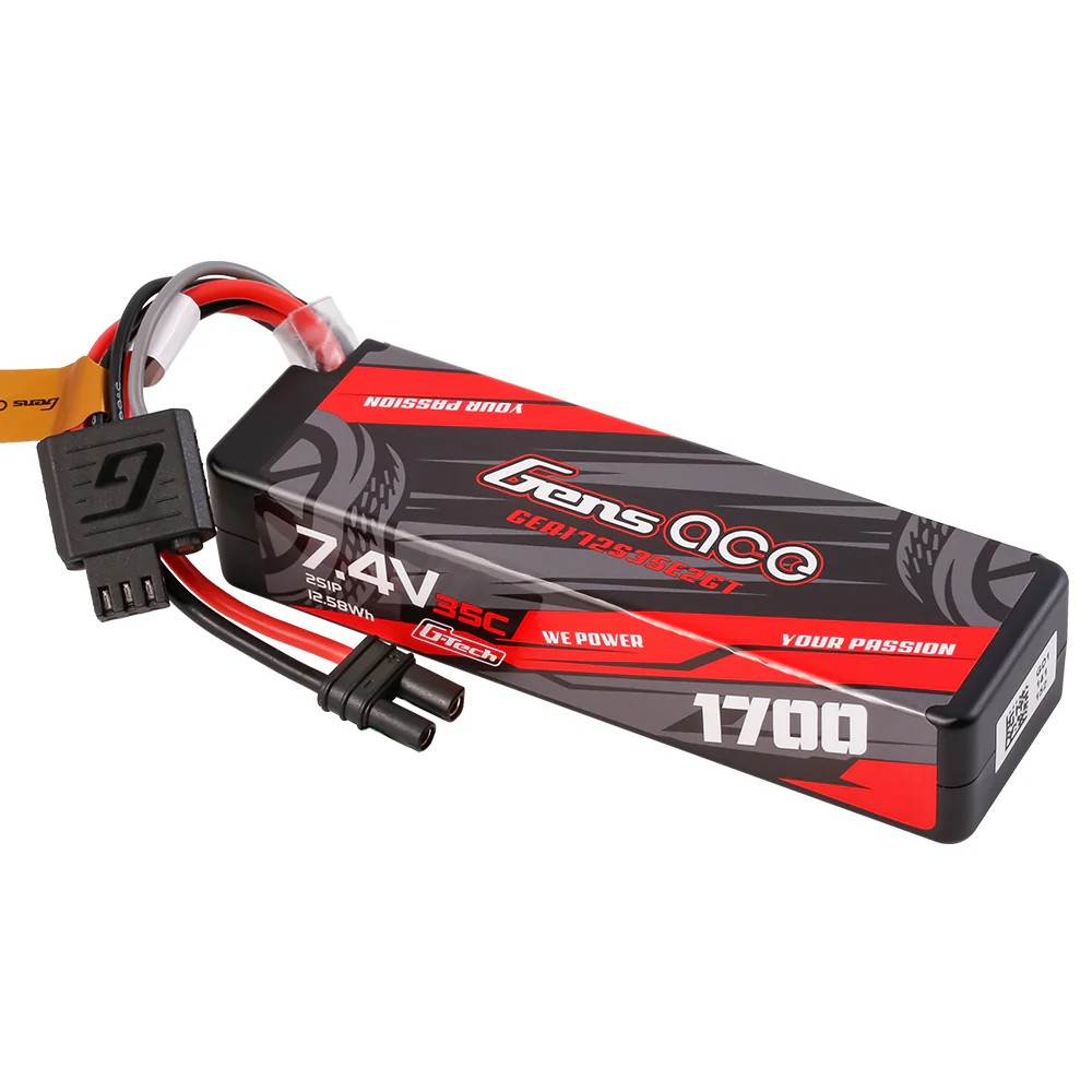 Gens ace G-tech 1700mAh 2S 35C 7.4V HardCase Lipo Battery with iEC2 plug
