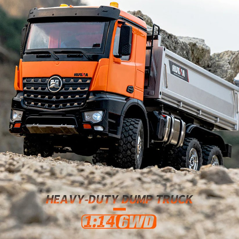 HUINA 1598 1/14 2.4G Remote Control Dumper 6x6 Engineering Transport Vehicle Lifting Rod Tipper