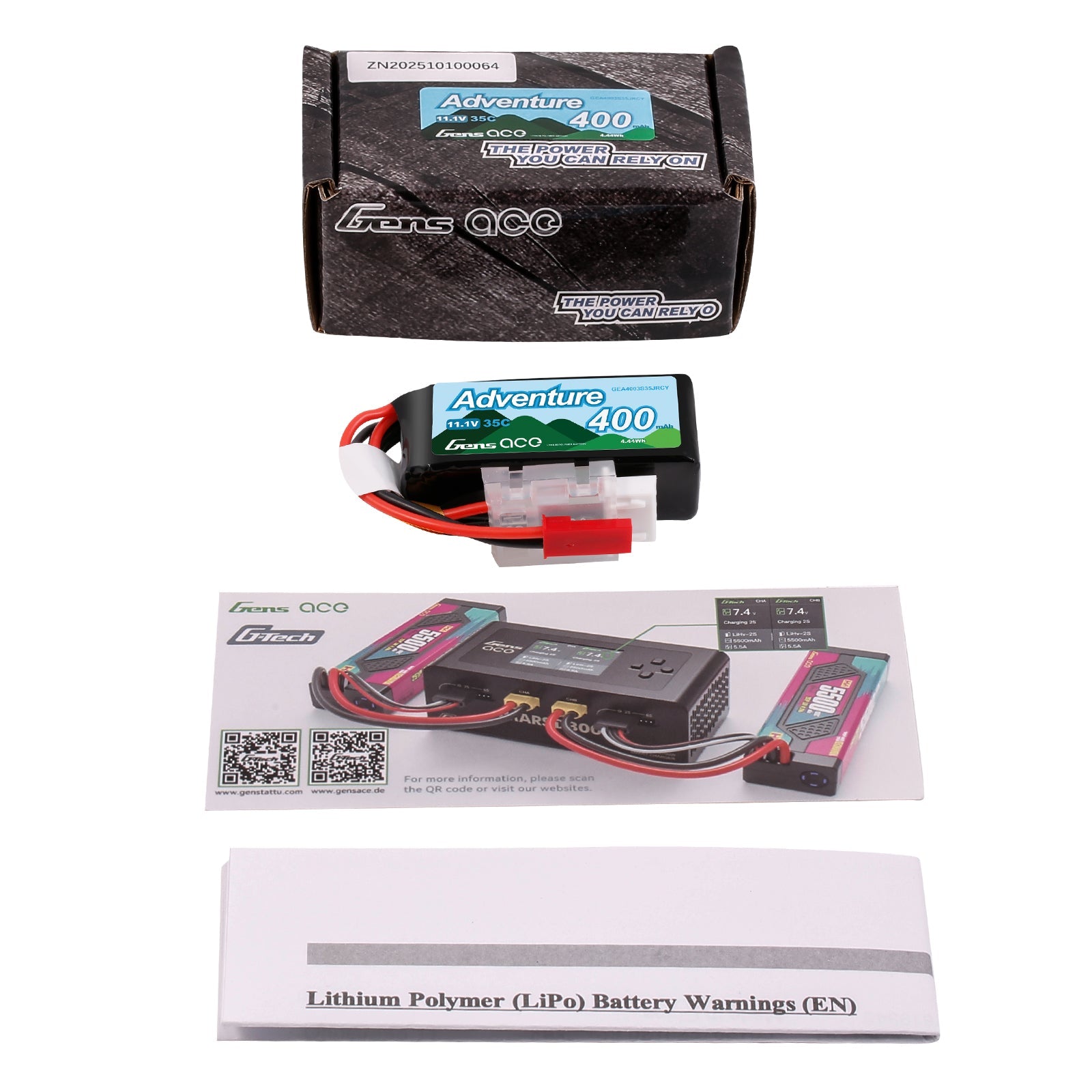 Gens Ace Adventure – Μπαταρία LiPo 400mAh 3S 11,1V 35C με JST-RCY