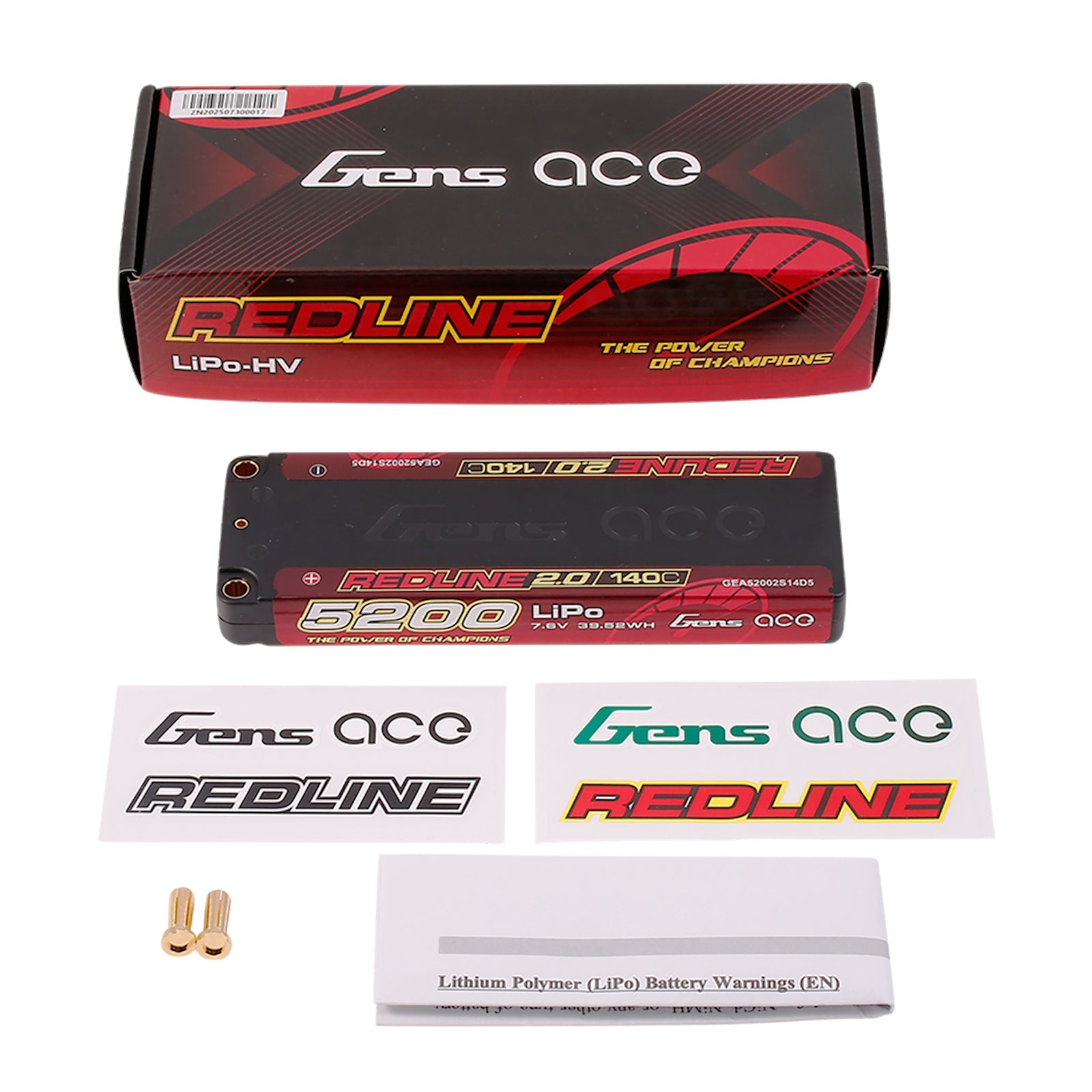Gens Ace Redline 2.0 – Μπαταρία LiHV 5200mAh 2S 7,6V 140C με 5mm bullet