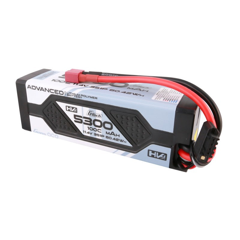 Gens ace Advanced G-Tech 5300mAh 11.4V 3S1P 100C HV car Lipo Battery Pack Hardcase with Deans Plug