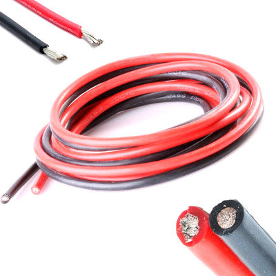 ProtonRC High Quality Ultra Flexible 8AWG Silicone Wire 1m (Red) + 1m (Black)
