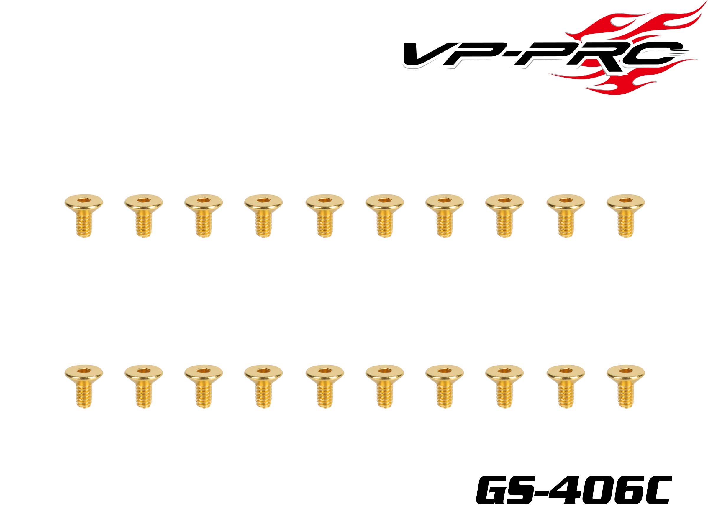 VP Pro 4mmx6mm Gold Plated Alloy Steel Countersunk Head Screws（20pcs）
