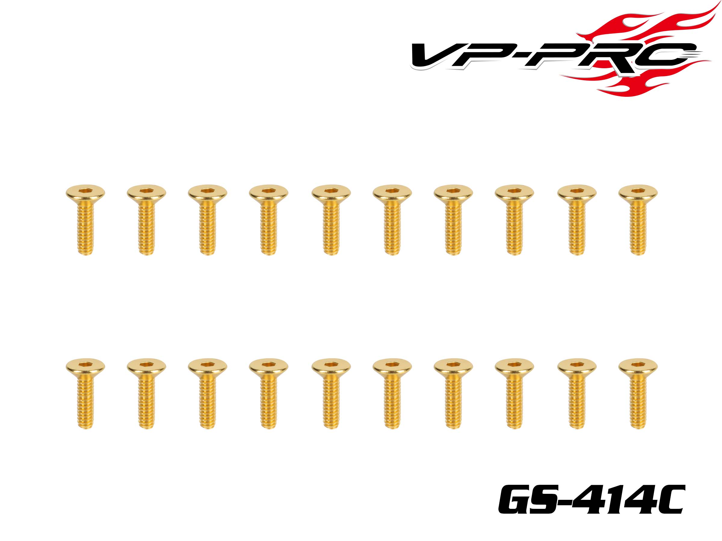 VP Pro 4mmx14mm Gold Plated Alloy Steel Countersunk Head Screws（20pcs）