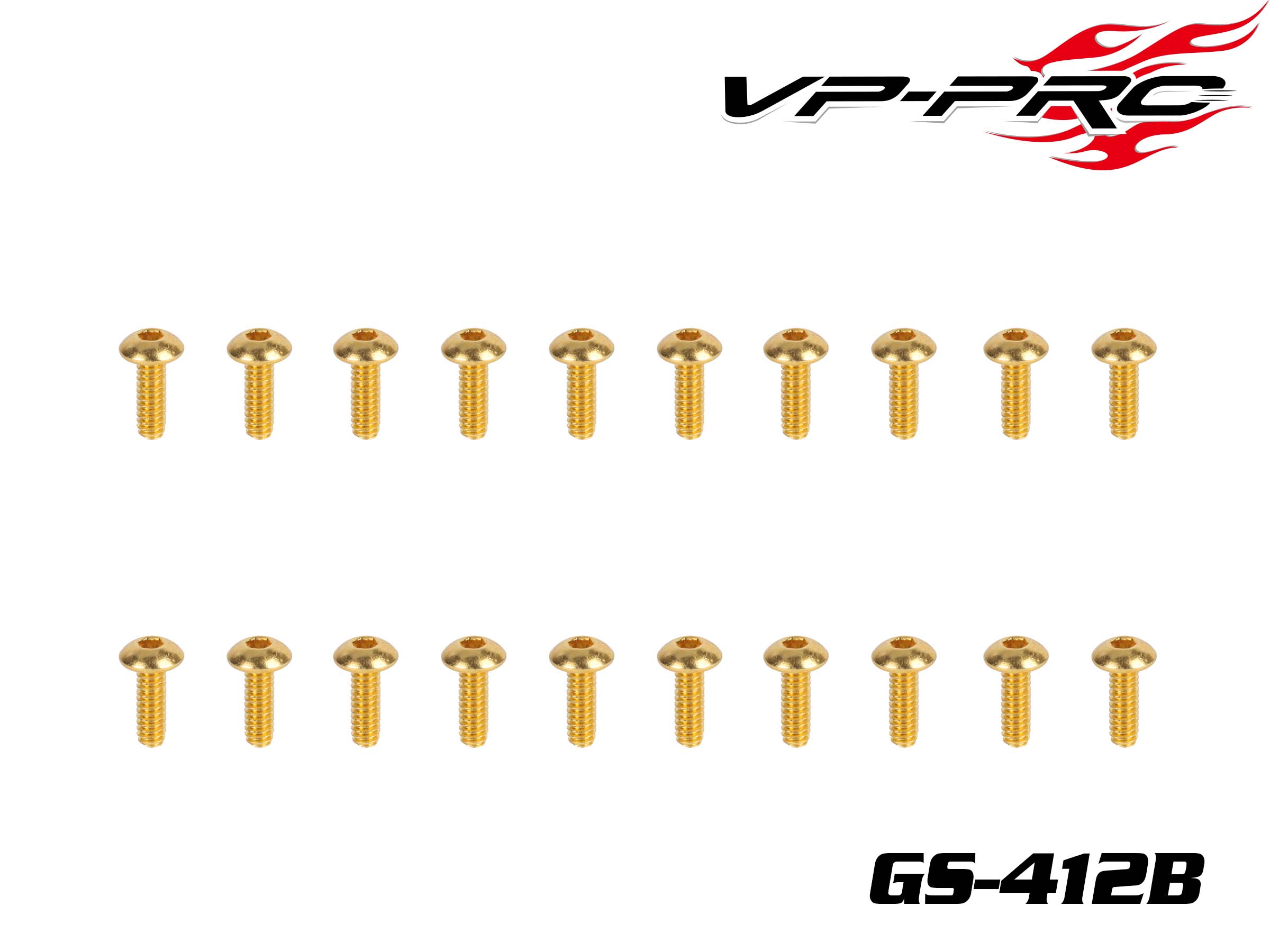 VP Pro 4mmx12mm Gold Plated Alloy Steel Button Head Screws（20pcs）