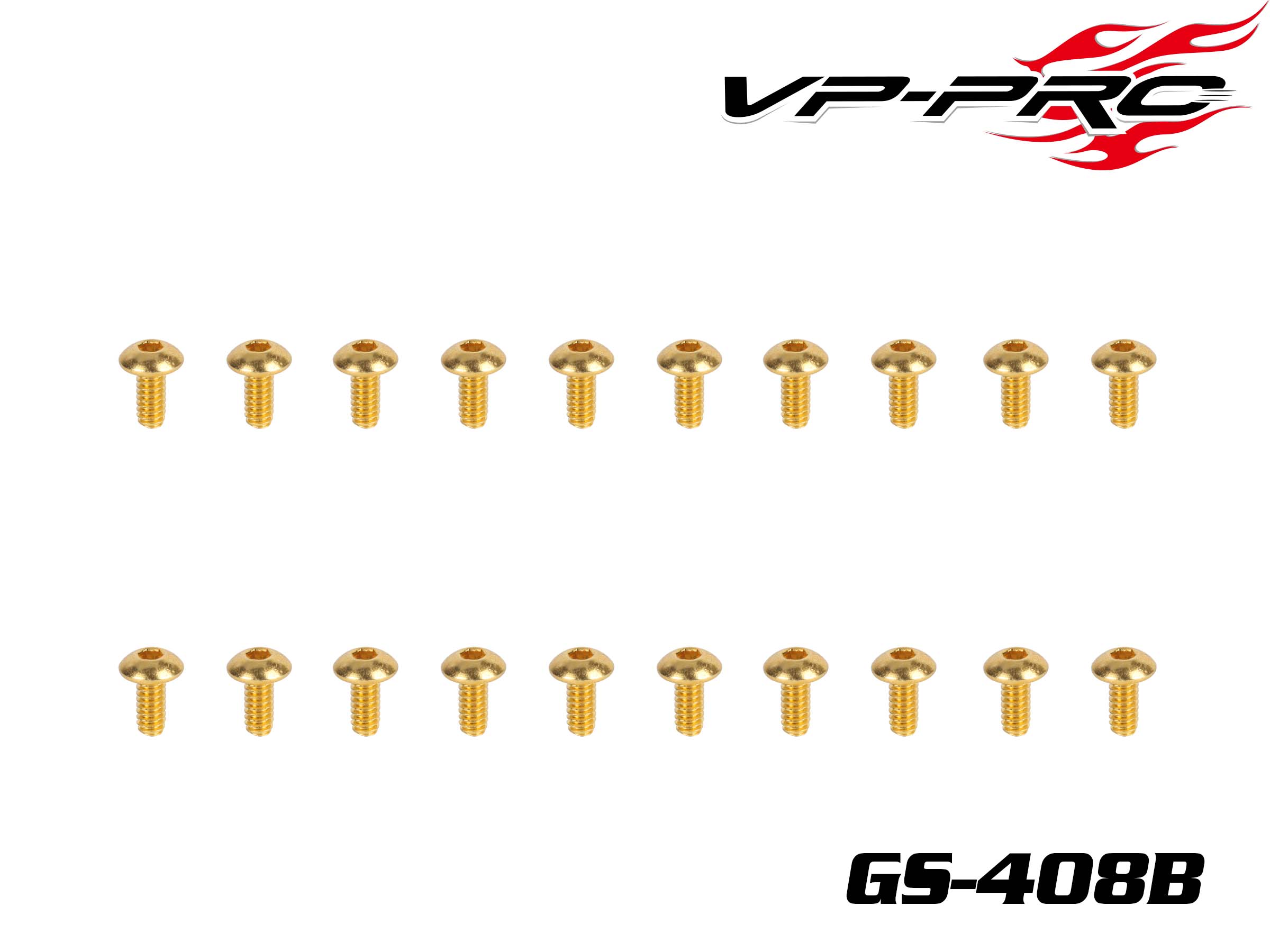VP Pro 4mmx8mm Gold Plated Alloy Steel Button Head Screws（20pcs）