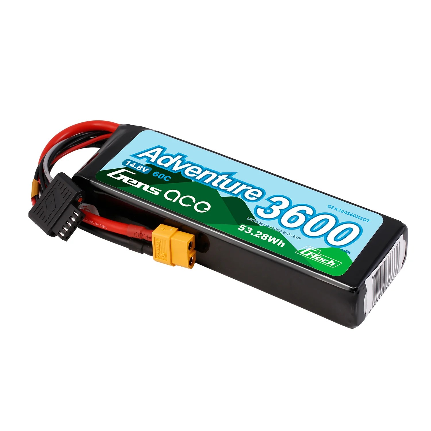 Gens ace G-Tech 3600mAh 14.8V 60C 4S LiPo Adventure XT60 | Racerc