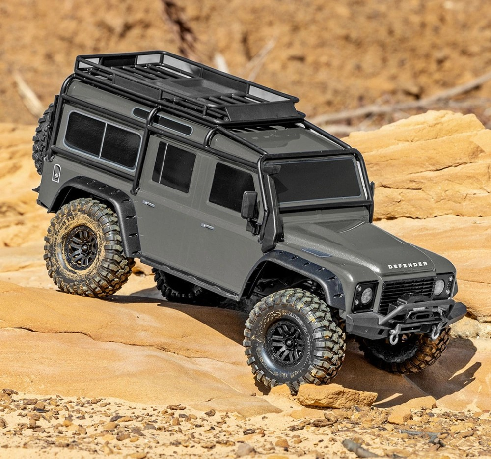 Traxxas TRX-4 1/10 Scale & Trail Rock Crawler w/Land Rover Defender Body (Silver) w/XL-5 ESC & TQi 2.4GHz Radio