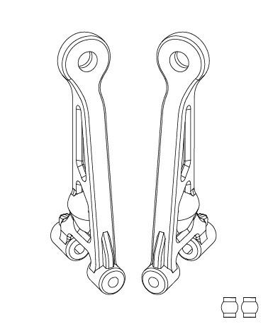 MJX Hyper Go 14211 Rear Upper Suspension Arms - Part Number 14240C