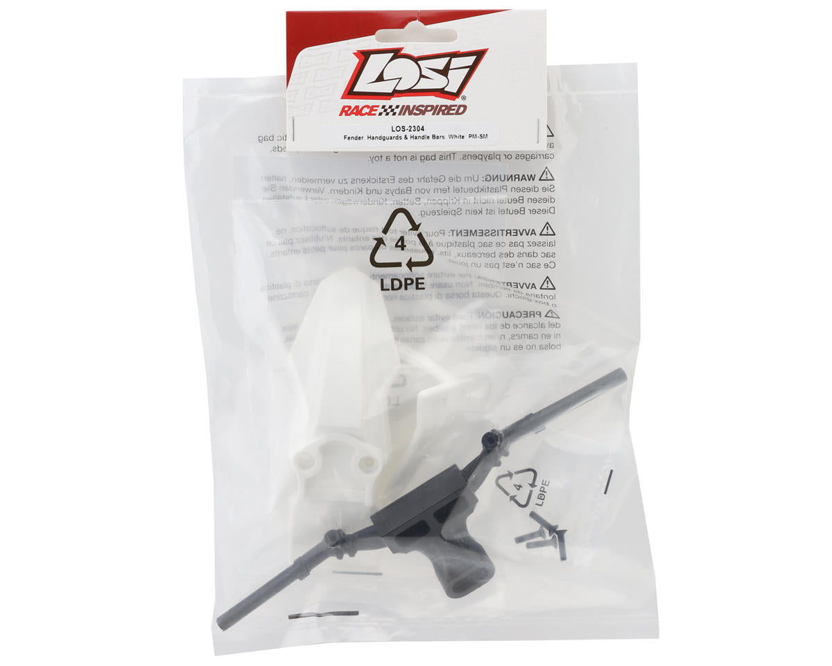 Losi Promoto® SM Fender, Handguards & Handle Bars (White)