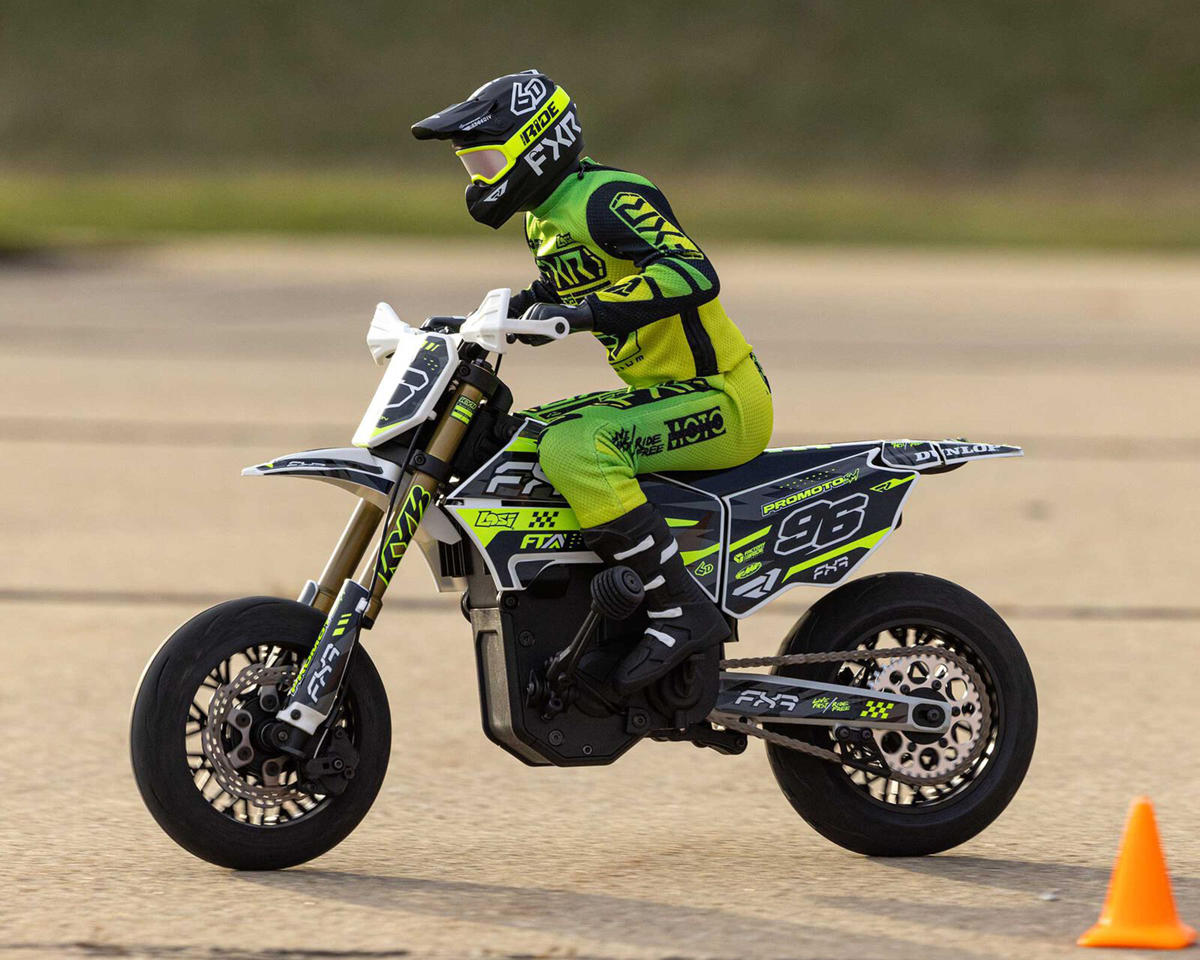Losi Promoto-SM FXR Supermoto RTR 1/4 Brushless Motorcycle (White/FRX) w/2.4GHz Radio, Battery & Charger