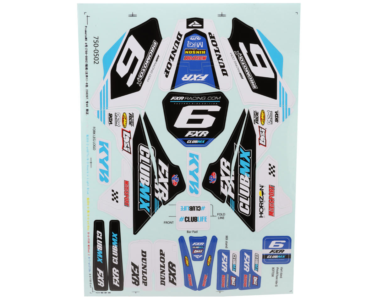 Losi Promoto-MX Blue Plastics w/Club MX Graphics