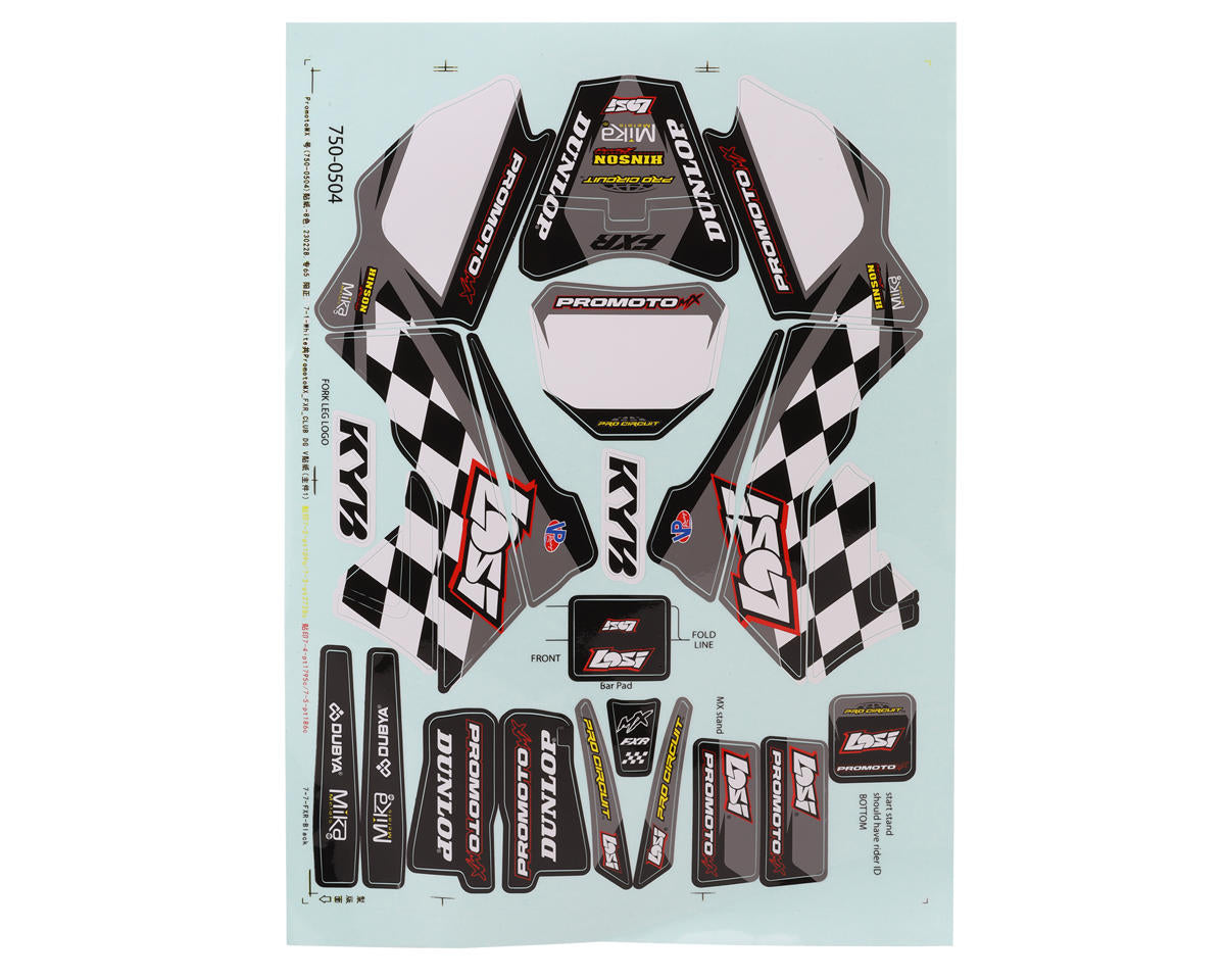 Losi Promoto-MX White Plastics w/Losi Graphics