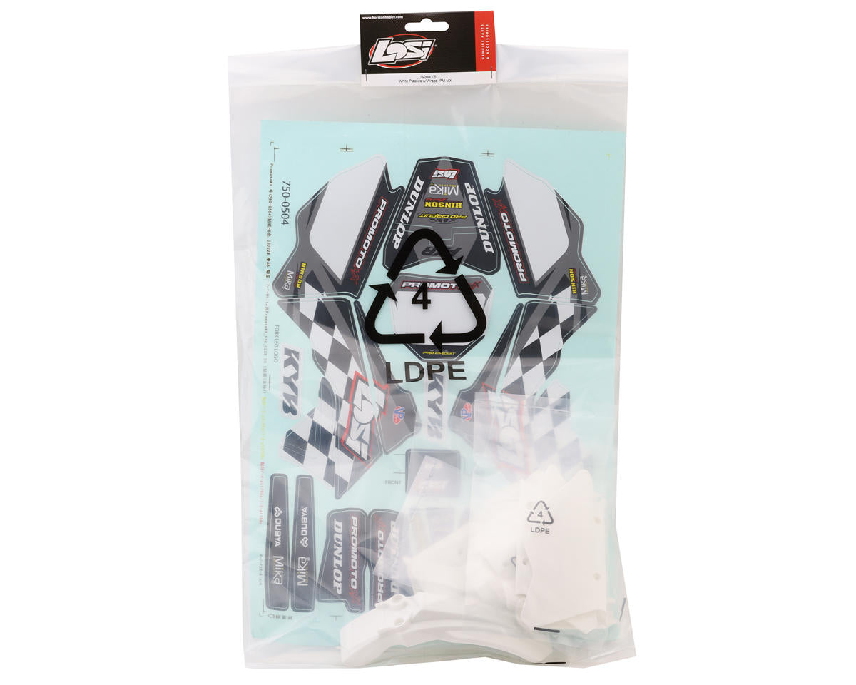 Losi Promoto-MX White Plastics w/Losi Graphics