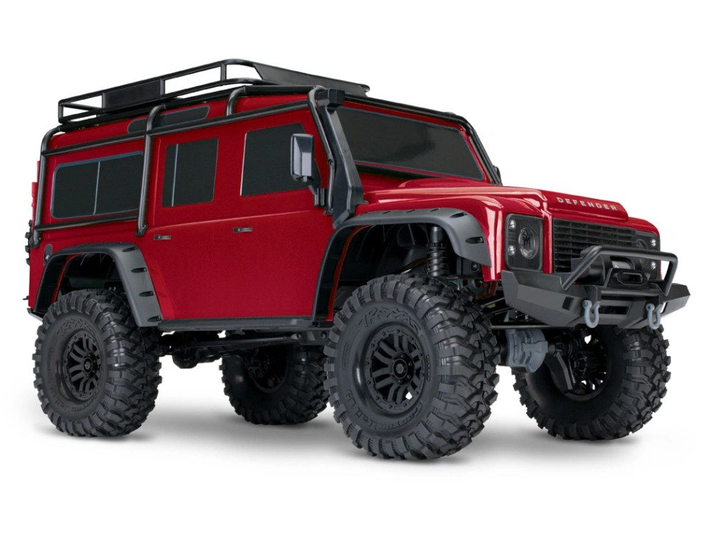 Traxxas TRX-4 1/10 Scale & Trail Rock Crawler w/Land Rover Defender Body (RED) w/XL-5 ESC & TQi 2.4GHz Radio