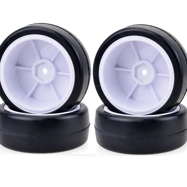 ProtonRC 4 pcs. 36X Rubber Tires & Plastic Wheel for 1:10 On-Road Racing RC Car Tires