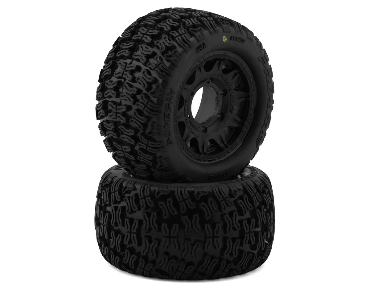 Pro-Line Bonesaw 2.8" Pre-Mounted Tires w/Raid Wheels (2) (Black) w/Removable Hex