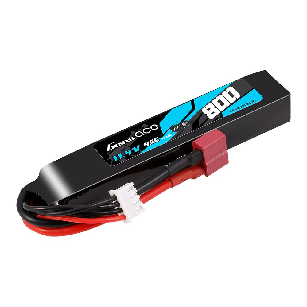 Gens ace 800mAh 11.4V 3S 45C LiHV LiPo Battery με Deans (T)