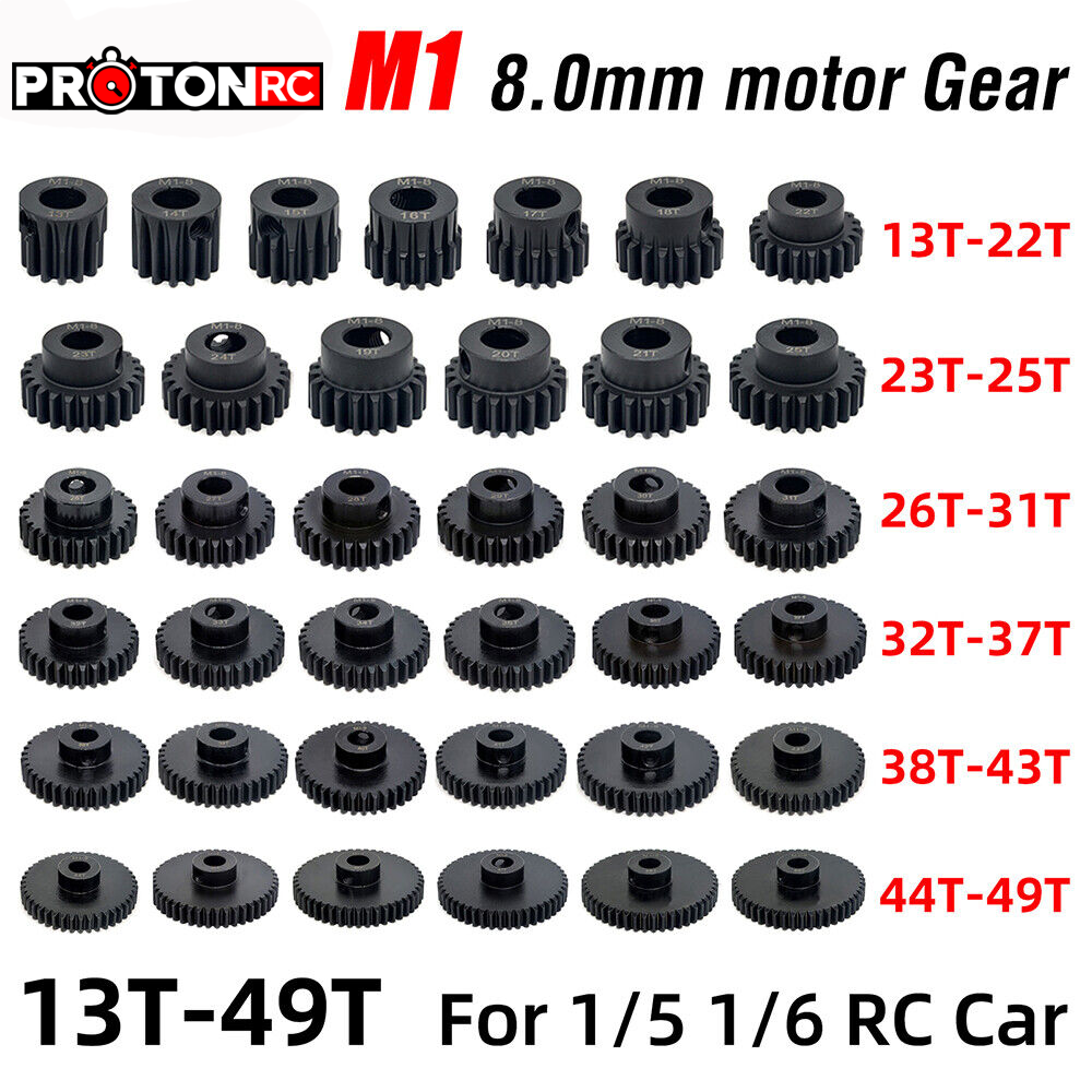 PROTONRC M1 8mm Shaft 13T-49T Pinion Motor Gear for 1/5 1/6 TRAXXAS ARRMA RC Car Motor