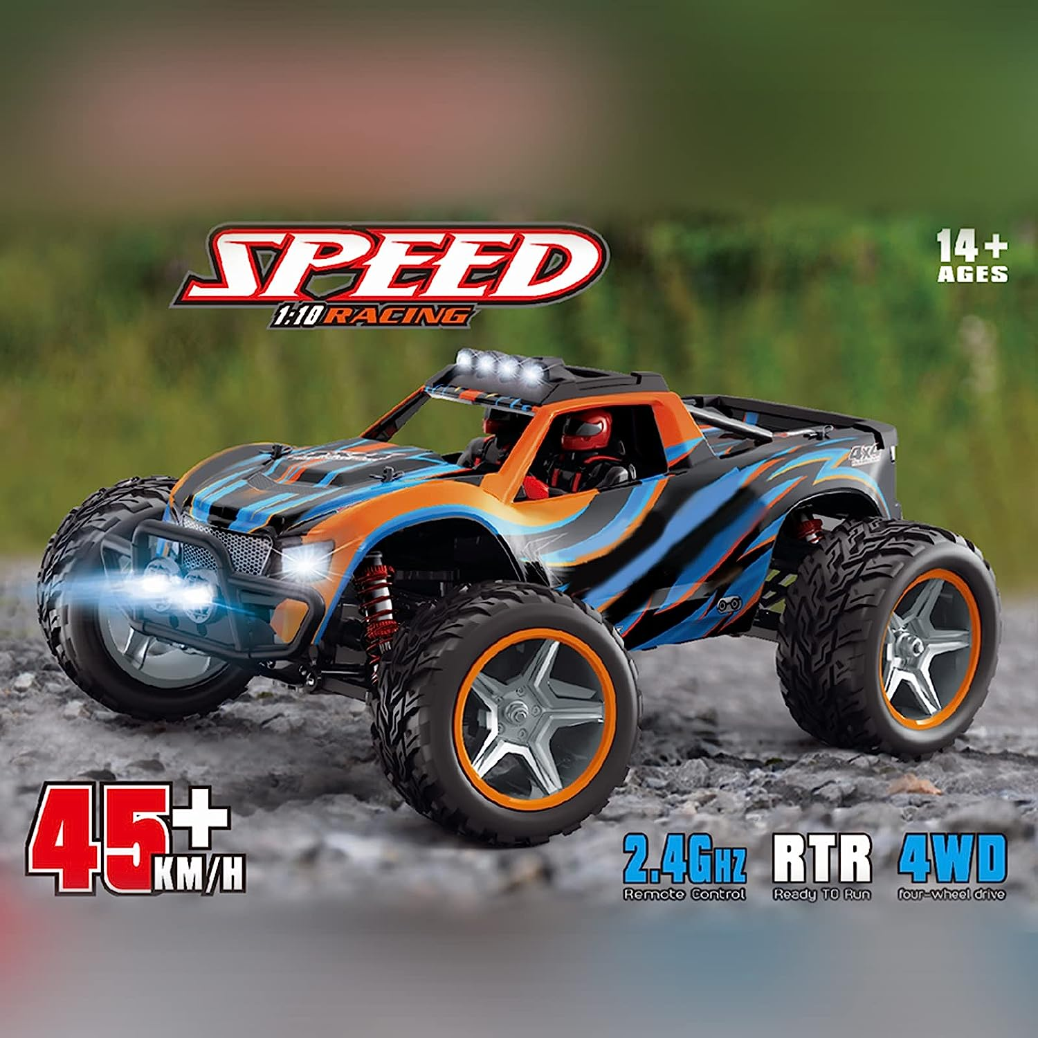 Wltoys 104009 RC Car, 1:10 Scale Remote Control Car, 4WD 45KM/H High Speed RC