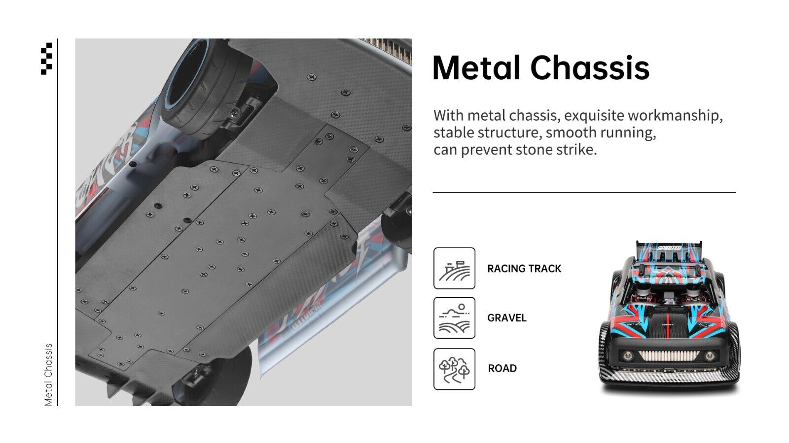 WLtoys 104072 RTR 1/10 2.4G 4WD 60km/h Flat Sport Car Racing Car with 3650 Brushless Motor