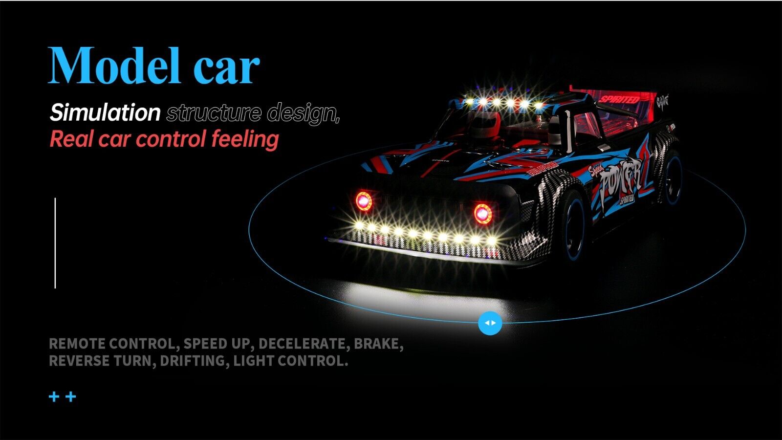 WLtoys 104072 RTR 1/10 2.4G 4WD 60km/h Flat Sport Car Racing Car with 3650 Brushless Motor