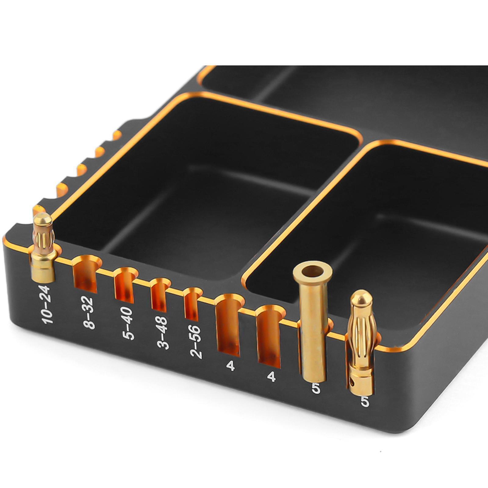 ProtonRC Multifunction Measuring Tools Parts Screw Tray Black with Golden Edge