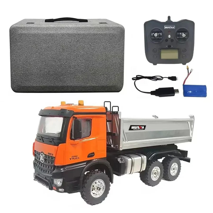 HUINA 1598 1/14 2.4G Remote Control Dumper 6x6 Engineering Transport Vehicle Lifting Rod Tipper