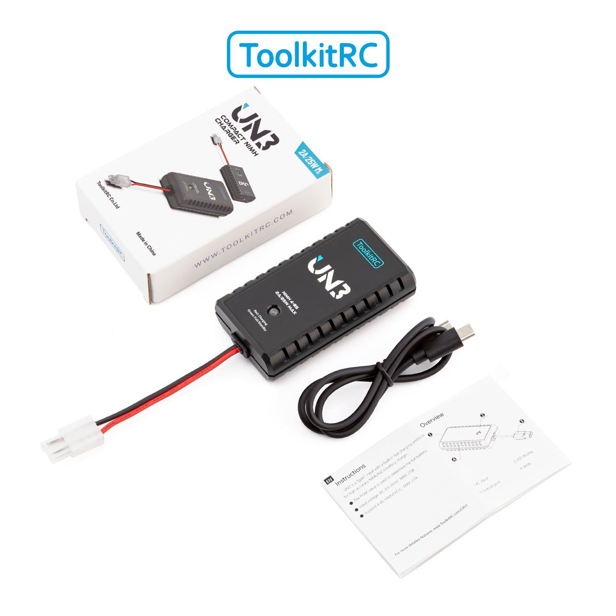 ToolkitRC UN3 NiMH 4-8 Cells 2A Charger DC 9-20V USB-C
