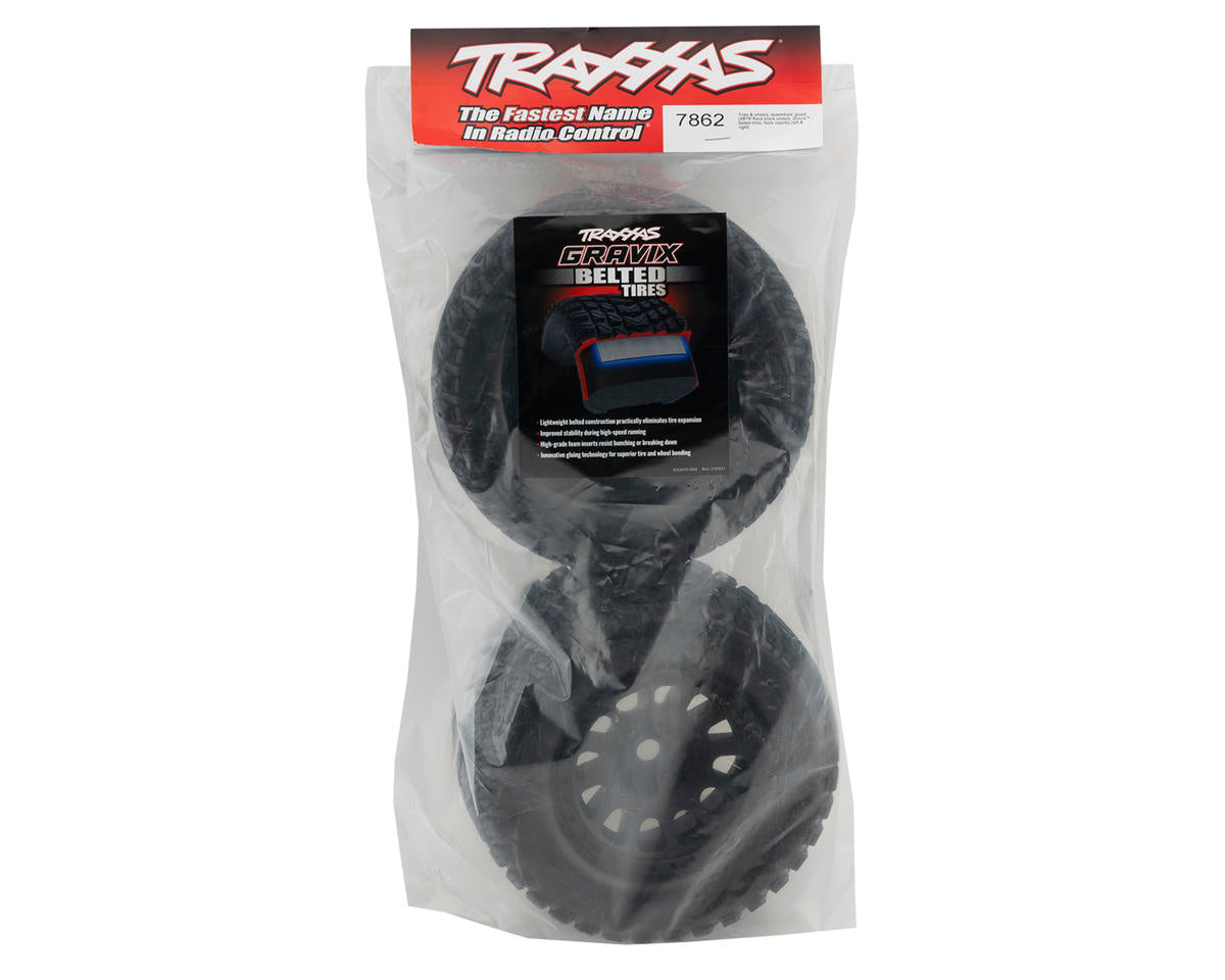 Traxxas XRT Gravix Belted Pre-Mounted Tires (Black) (2) w/24mm Hex