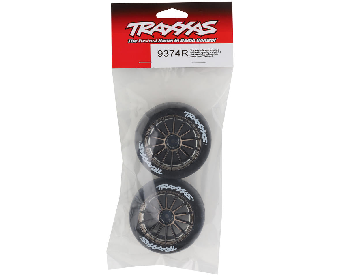 Traxxas Sticky 2.0" Response Pre-Mounted Tires w/Multi-Spoke Wheels (Satin Chrome) (2) (Front) (VXL)