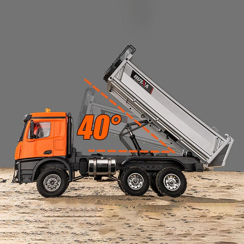 HUINA 1598 1/14 2.4G Remote Control Dumper 6x6 Engineering Transport Vehicle Lifting Rod Tipper