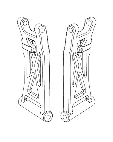 MJX Hyper Go 14211 Rear Lower Suspension Arms - Part Number 14250C