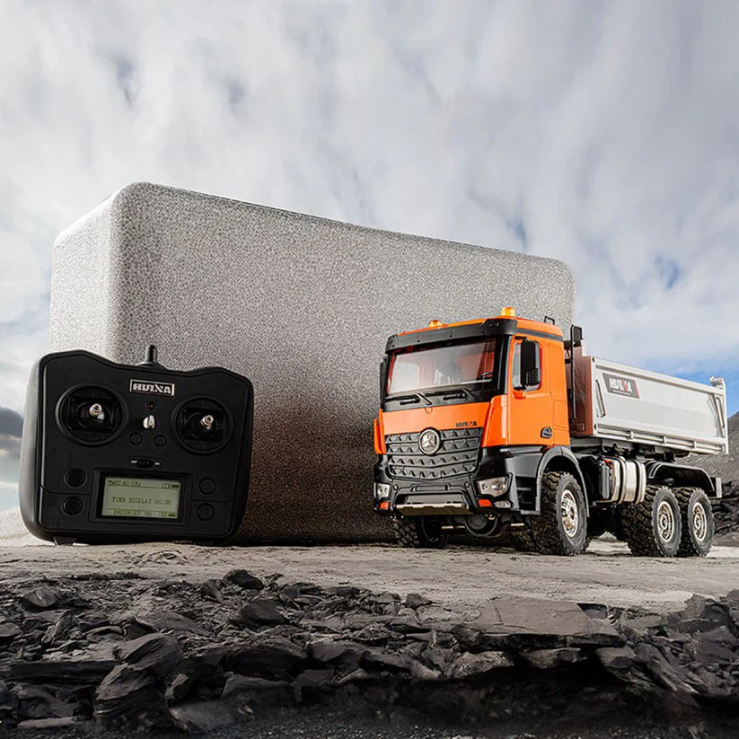 HUINA 1598 1/14 2.4G Remote Control Dumper 6x6 Engineering Transport Vehicle Lifting Rod Tipper