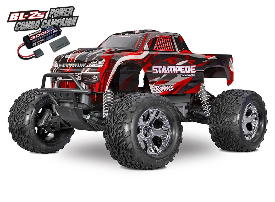 Traxxas Stampede BL-2s HD RTR 1/10 2WD Brushless Monster Truck (Blue) w/BL-2s ESC & TQ 2.4GHz Radio