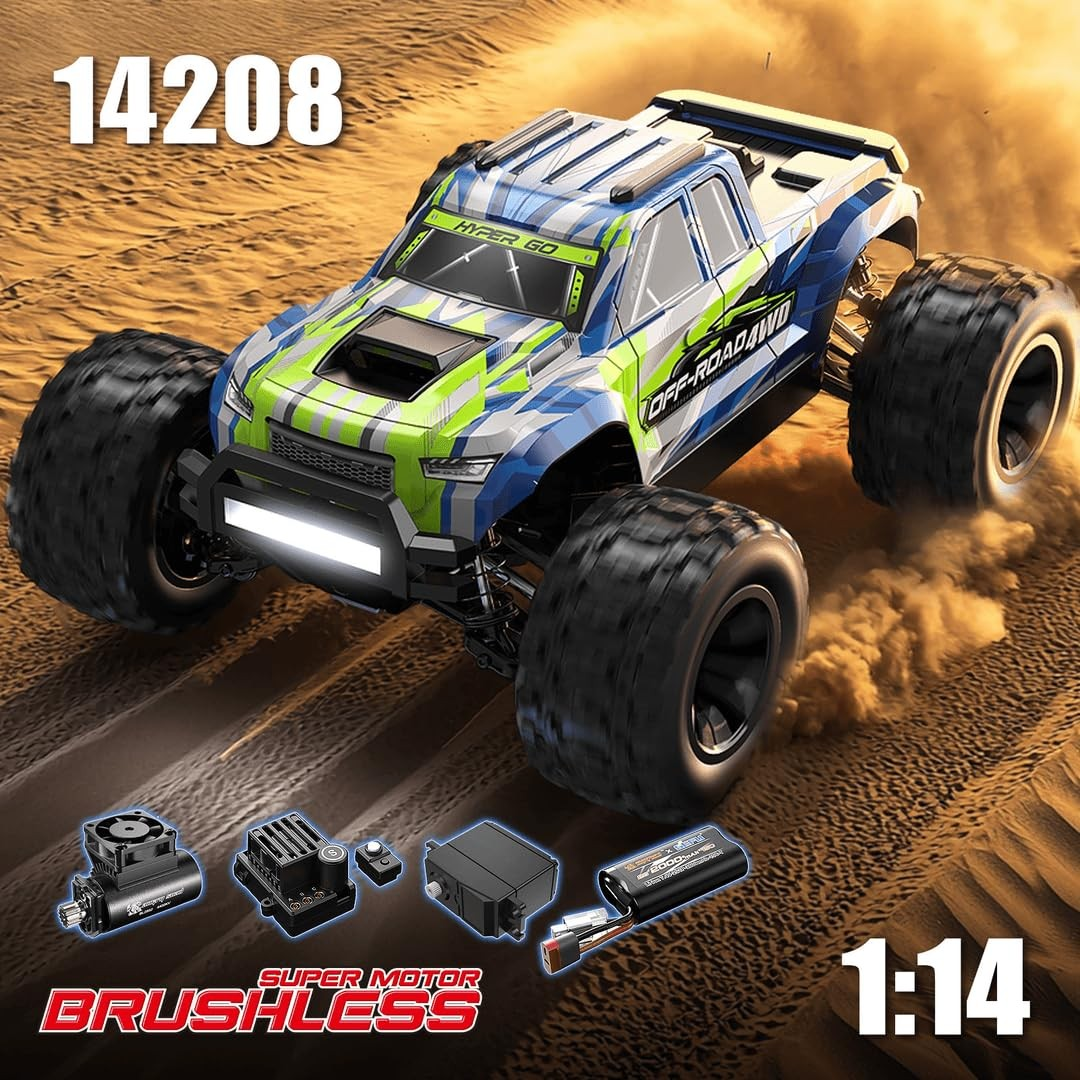 MJX Hyper Go 14208 1/14 Scale 4WD Brushless Off-Road RC Truck – High Speed RTR