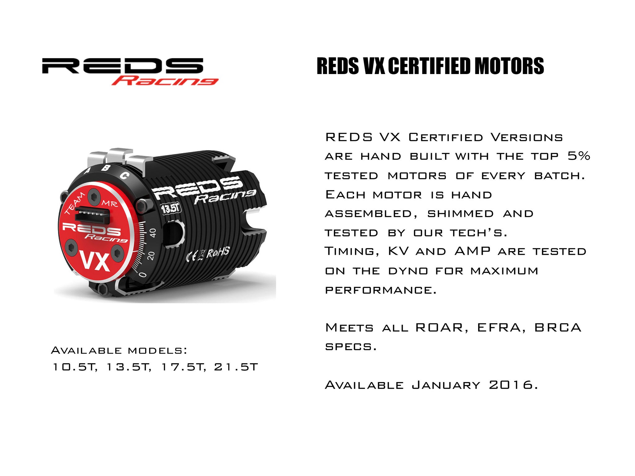 REDS VX 540 CERTIFIED ELECTRIC MOTOR 17.5 - RACERC