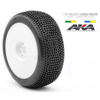 AKA Racing Impact 1/8 Buggy Tires (2) (Pre-Mounted) (White) (Long Wear) - RACERC