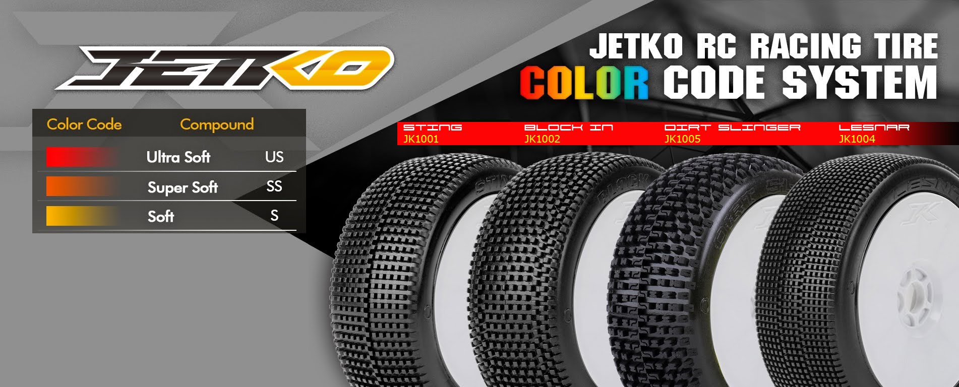 JETKO LESNAR  SOFT 1:8 BUGGY (4) TYRES ONLY