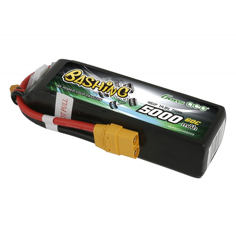 Gens ace 5000mAh 14.8V 4S1P 60C Lipo Battery Pack with XT90 Plug-Bashing Series