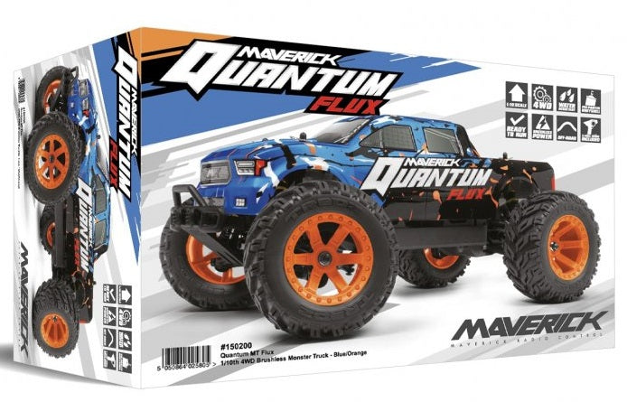 Maverick Quantum MT Flux V2 80A 1/10 4WD Monster Truck - Blue/Orange