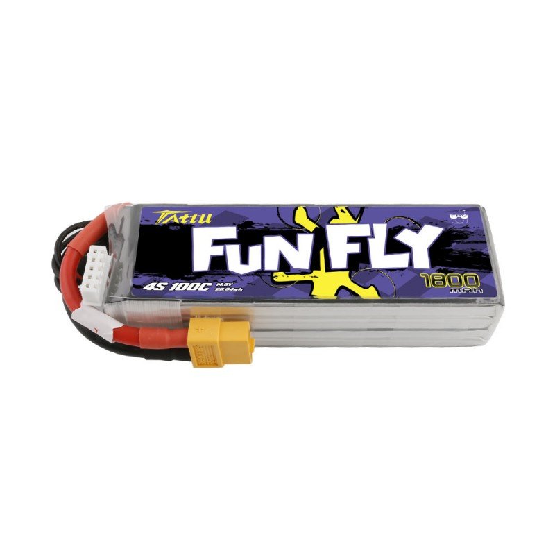 Tattu Funfly Series 1800mAh 14.8V 100C 4S1P Lipo Battery Pack with XT-60 Plug