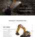 WLTOYS 16800 Alloy 1:16 2.4G RC Excavator Simulation Digger with LED Light Smoke