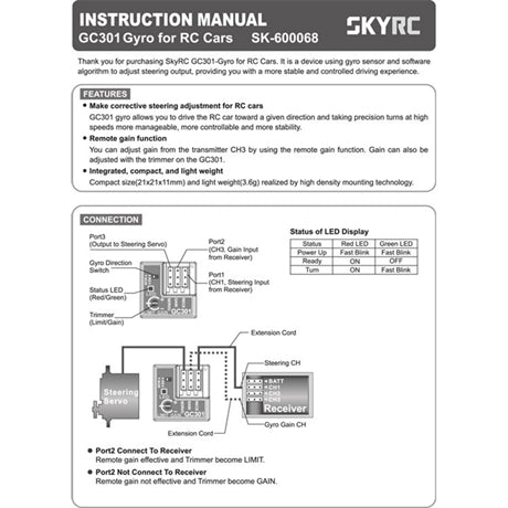 SkyRC GC301 Gyro For 4WD RC Cars SK-600068