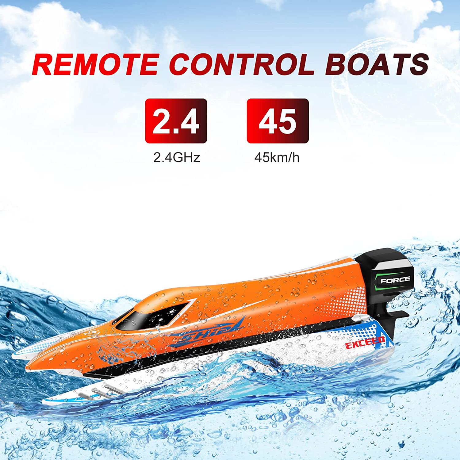 WLtoys WL915-A Brushless RC Boat, 2.4GHz Remote Control Boat, 45KM/H High Speed RC Racing Boat ( rights itself if flipped )