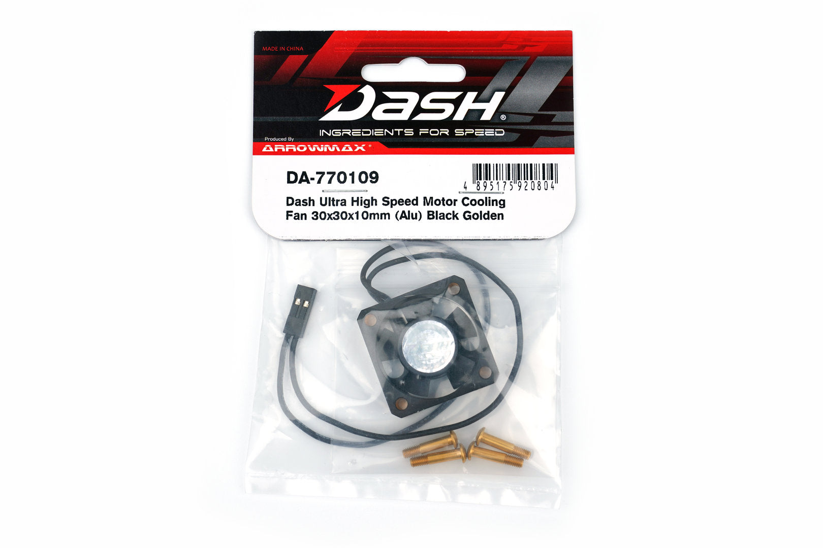 Dash Ultra High Speed Motor Cooling Fan 30x30x10mm (Alu) Black Golden (DA-770109) - RACERC